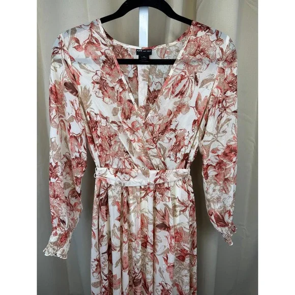 Kate and Lily Floral Print Long Sleeve Maxi Dress Women's Size 4 - Picture 4 of 8